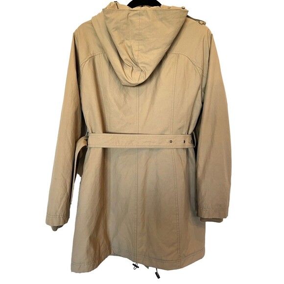 Pendleton Rain Coat Jacket with Hood Womens Tan belted size Small Dark Beige - Picture 2 of 12